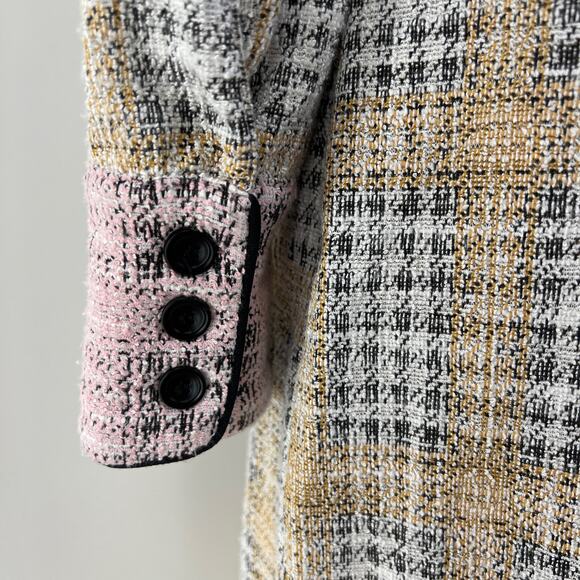 Walter Baker Tia Midi Dress Plaid Long Sleeves Knit Preppy - Picture 7 of 9